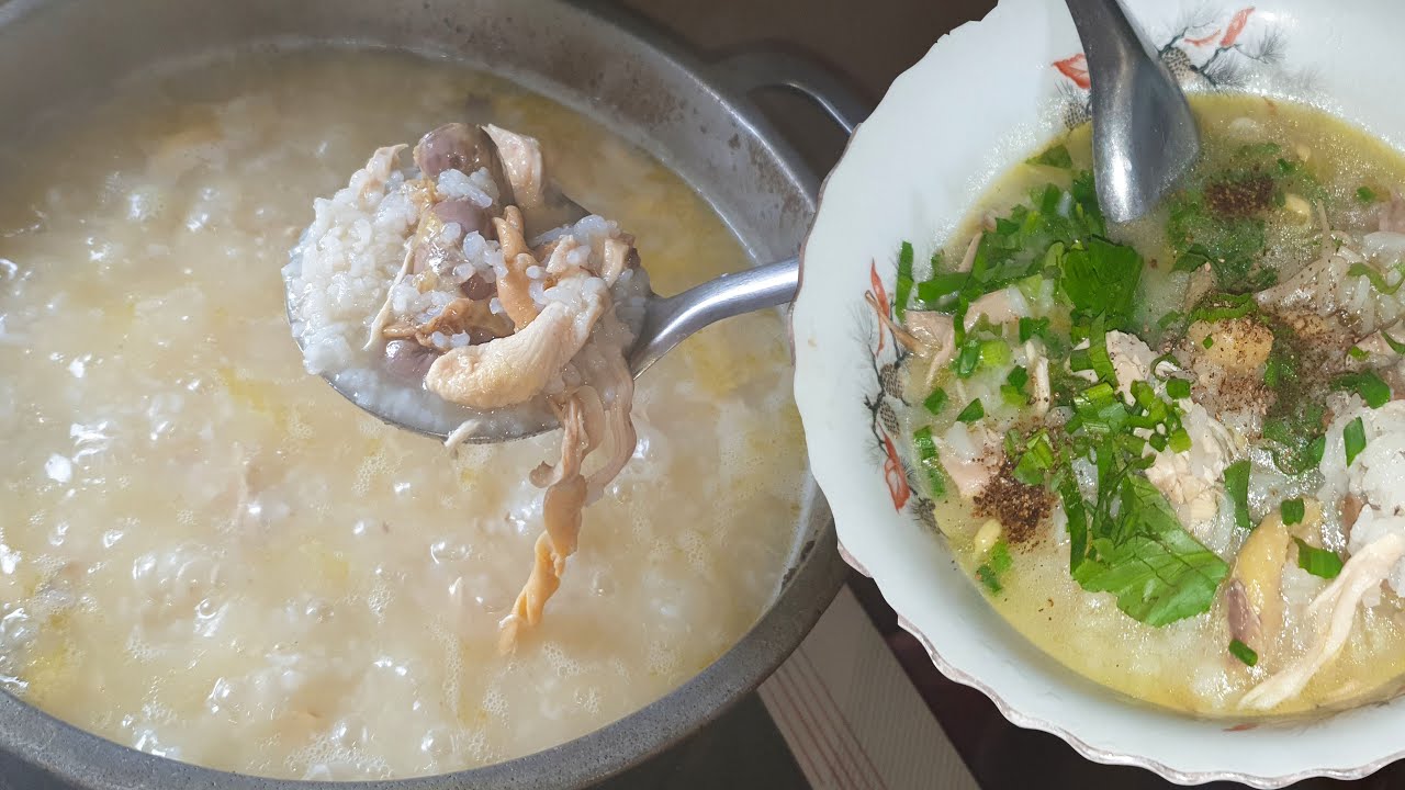 Organic Chicken Rice Porridge, Cook Chicken Porridge In My Village