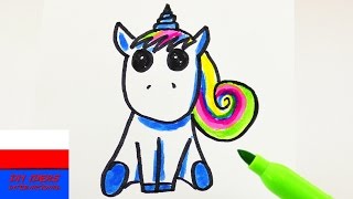Malowanie i Rysowanie | jednorożec z tęczową grzywą w stylu Kawaii | Rainbow Unicorn