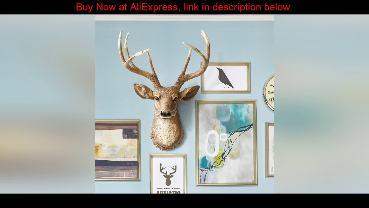 Deal Deer Head Wall Decoration Original European Animal Statue  Hanging Living Room Background Scul
