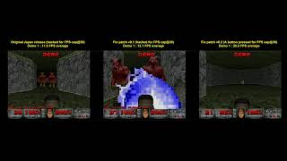 Sega Saturn Doom fix patch v0.2 performance comparison on demoes