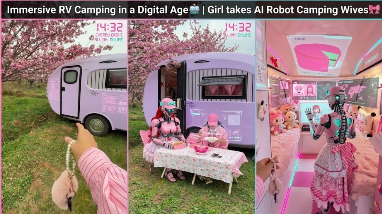 Immersive RV Camping in a Digital Age🤖 | Girl takes Al robot camping ...