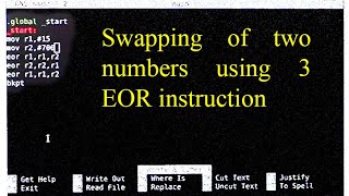 Swapping of two number using three EOR instructions in ARM