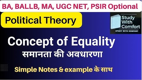 Concept of Equality || Important facts for UGC NET/JRF #PoliticalScience #netjrf #BA #BALLB