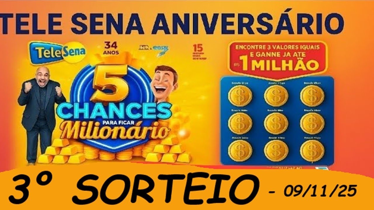 3° SORTEIO TELE SENA ANIVERSÁRIO 🎂 09/11/25 🍀