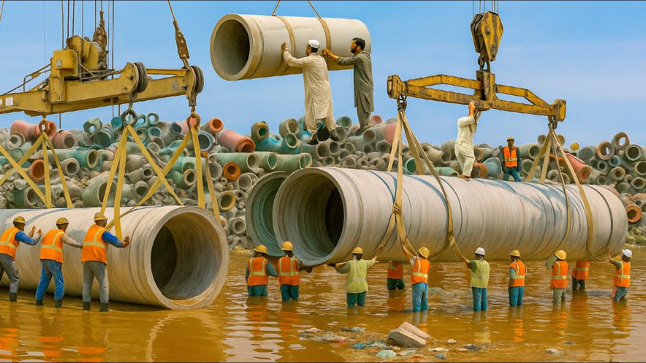 How Large pipe Making that carry savrage water to the Canal 