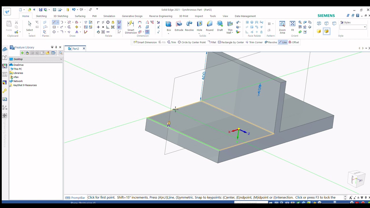 Basic Solid edge 19 Fungsi Thin Wall Rib making