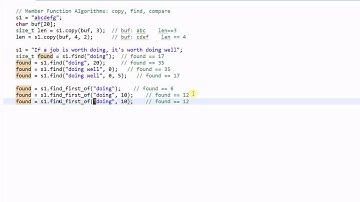 C++ String #3: Member Function Algorithms