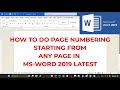 How to Do Page Numbering in Word 2019