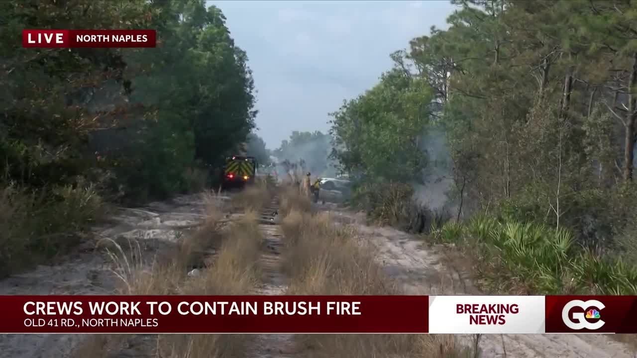 Fire crews work to contain brush fire off Old 41 Rd in North Naples ...