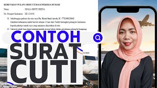 Contoh Surat Cuti Untuk Pulang Kampung | Bagi TKI Resmi di Malaysia