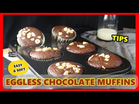 Chocolate Muffins Recipe | Eggless Chocolate Muffins | How to make Eggless Chocolate Muffins