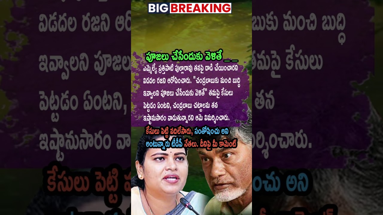 Vidadala Rajini Questions Cases Filed Against Her | AP Politics, ⚡🙏