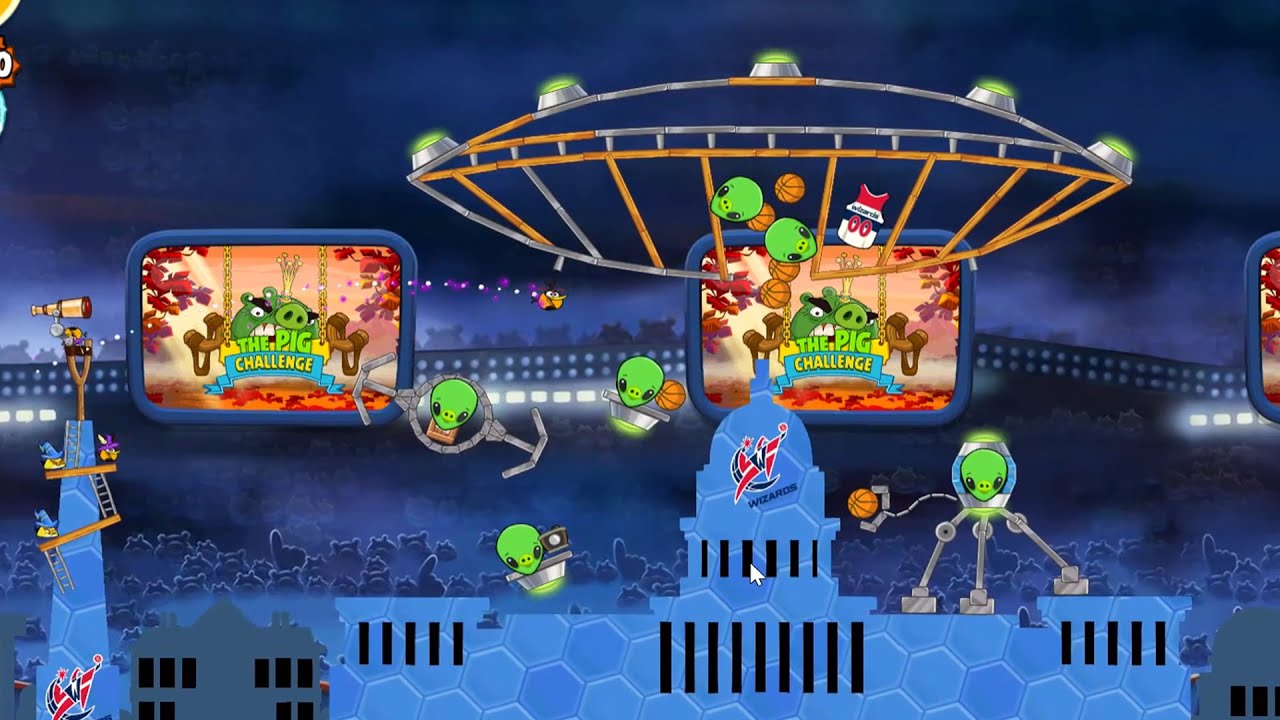Angry Birds Seasons : Part 44 || HAM DUNK_The journey to visit Alien Spaceship (2014)  ANGRYBIRDRIO