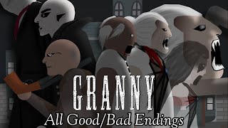 Granny All GOOD & BAD Endings (SwaxBeatz Horror StickNodes Animation)