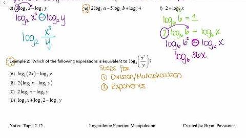 2.12 Logarithmic Function Manipulation Notes