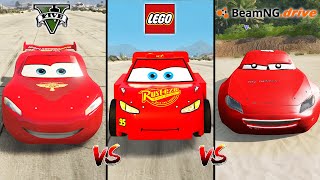 GTA 5 LIGHTNING MCQUEEN VS BEAMNG MCQUEEN VS LEGO LIGHTNING MCQUEEN - WHICH IS BEST?