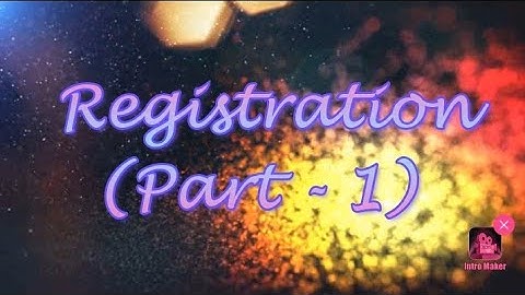 Registration Part-1 || Person