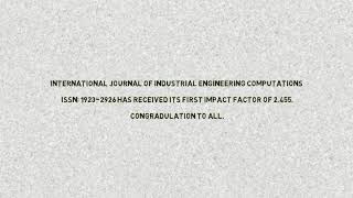 international journal of industrial engineering computations