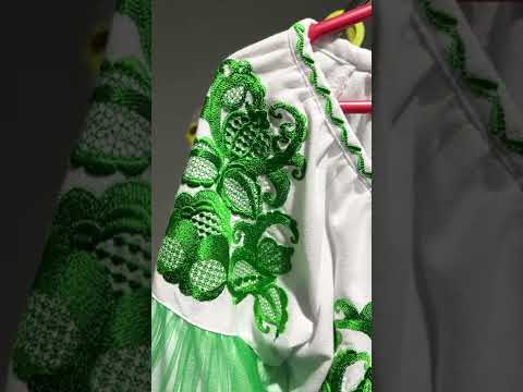 Вышиванка детская с длинным рукавом – реглан, вышивка – авторская, гладь, Оникс, цвет – белый., видео 1