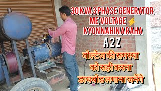 3 phase generator me 5 Taar wala diode electric fire change karna sikhen aur voltage testing ok