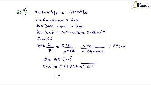 3rd Numerical of Discharge through Open Channel - Flow through Open Channels - Applied Hydraulics