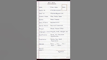 Simple Bio Data Formats for Job ||