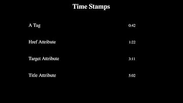 HTML: A, Anchor, Href, Target, Title, Link