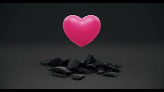 قلوب متحركة فيديو للمونتاج بدون حقوق | floating heart covered in black and reveals  background