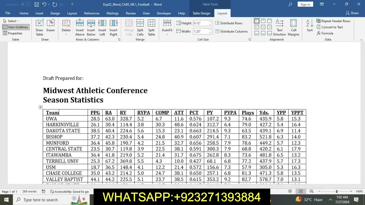 Exp22_Word_Ch03_ML1 - Football 1.2 || Word_Ch03_ML1 - Football 1.2 || Ch03_ML1 - Football 1.2