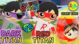 SUPER HERO vs SUPER VILLAIN! Red Titan vs Dark Titan Duel - TAG WITH RYAN ToysReview Game App