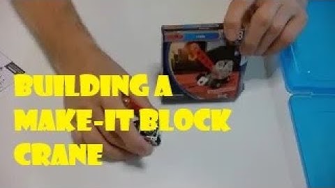 Building a Make-it Blocks crane from Dollar Tree.