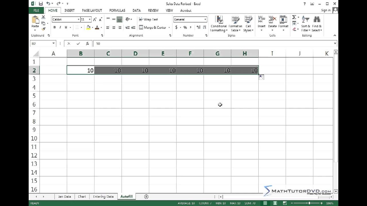 Mastering Excel 2013 Lesson 12 Using Autofill To Enter Data 4 math help near me