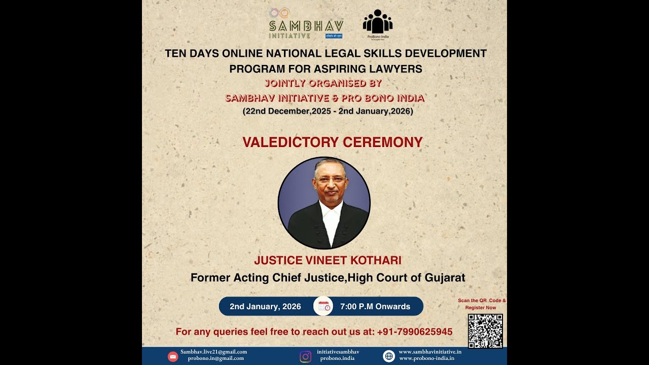 Day 12 | Pathway to build effective career in legal field | Justice Vineet Kothari