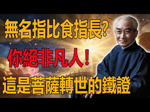 南懷瑾：伸出你的手！無名指長過食指，絕非偶然，而是帶着「大願」轉世的印記！#南懷瑾 #手相 #無名指 #菩薩轉世 #因果 #命運 #懷瑾易道 #易經 #修心 #佛學智慧 #相學