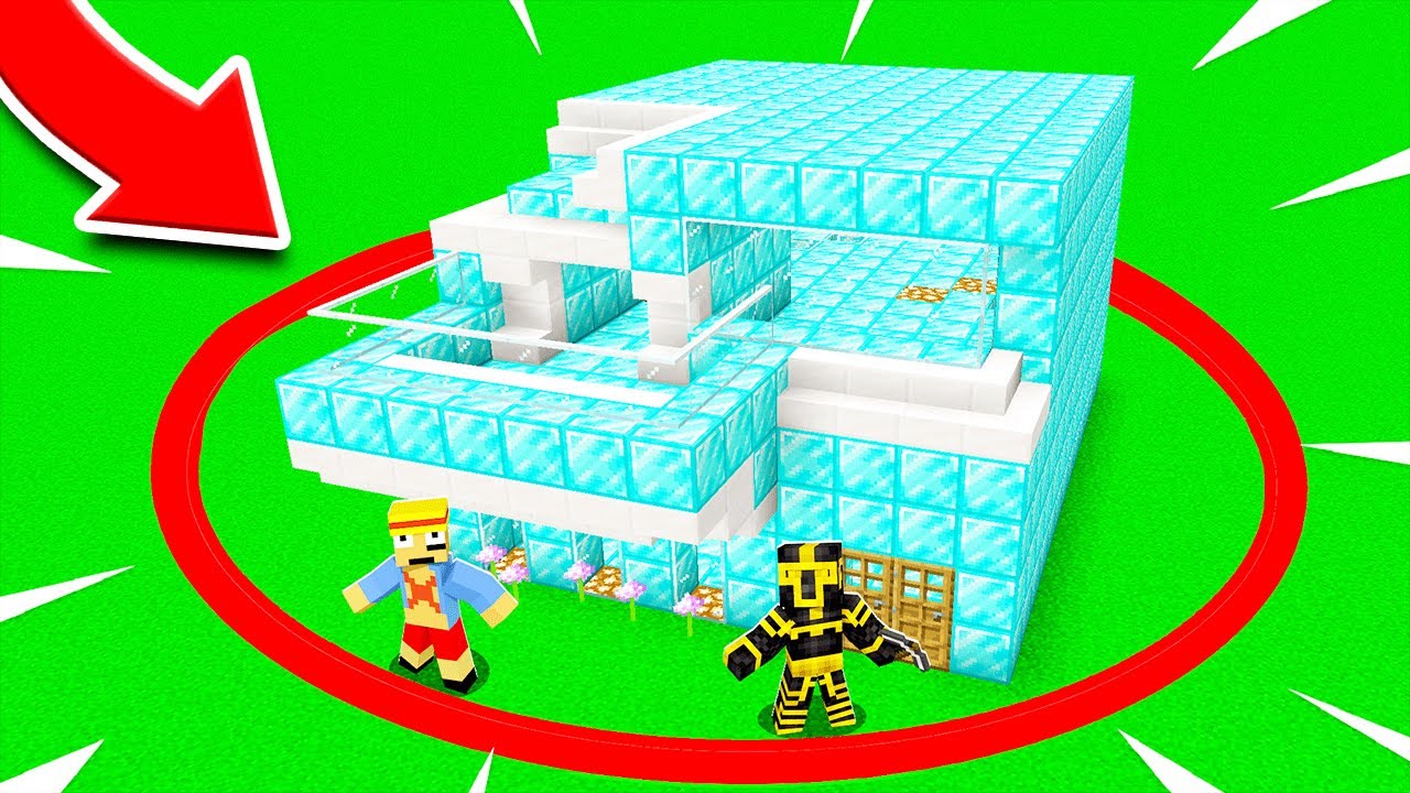 CONSTRUYE UNA CASA SIN SALIR DEL CÍRCULO ROJO EN MINECRAFT 😱⭕