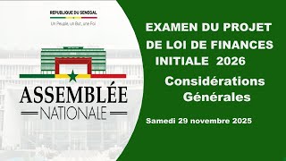 EXAMEN DU PROJET DE LOI DE FINANCES INITIALE 2026.