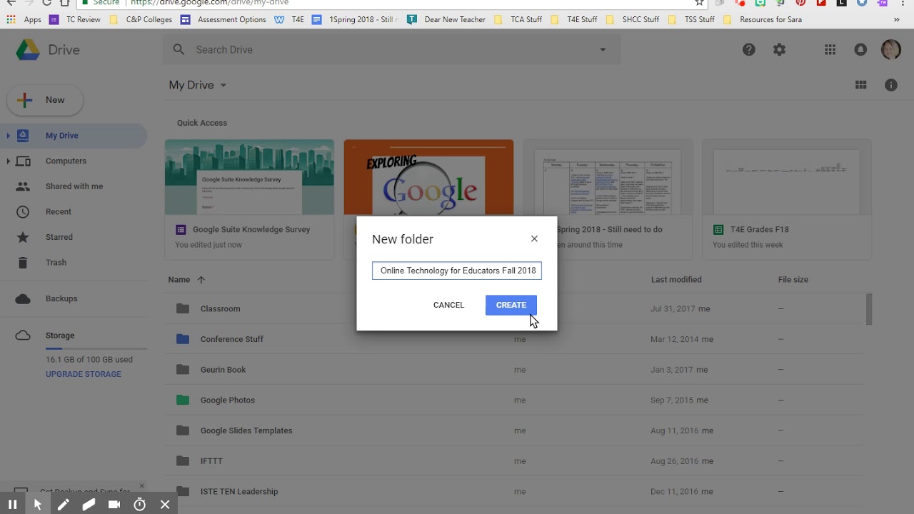 Creating your shared google folder online t4e youtube