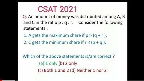 An amount of money to A, B and C was distributed in the ratio of  p : q : r. .