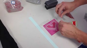 TRW Trick How to Brush Rhinestuds into a 2 Color Sticky Flock Template