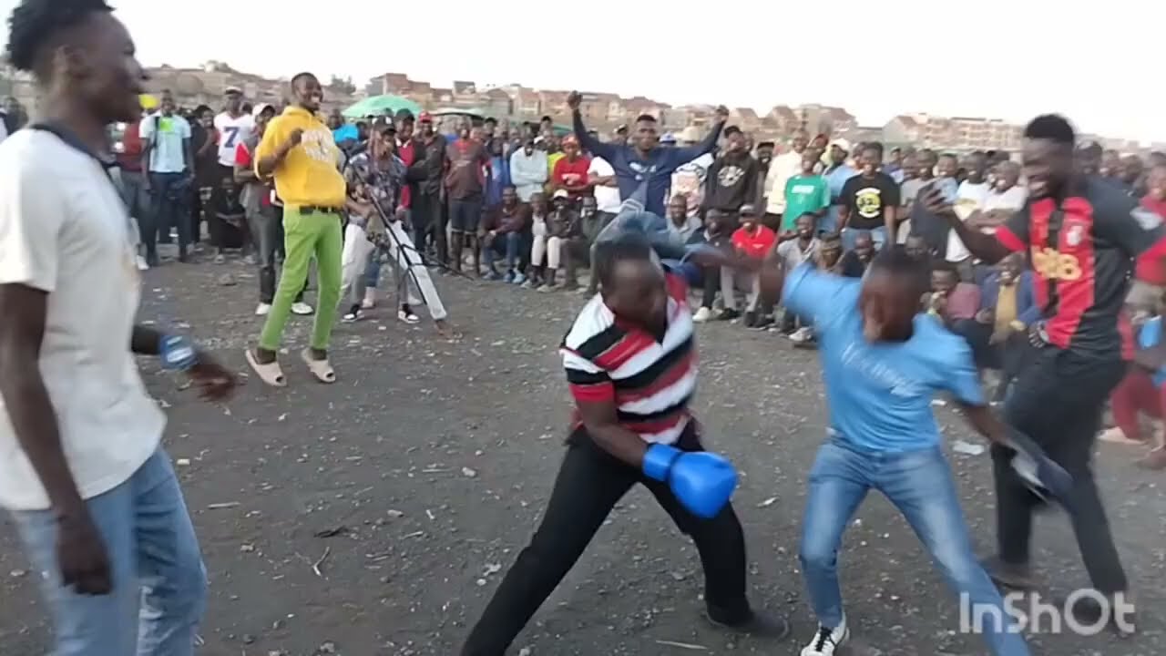 Men decide to settle their differences in a manly way at jacaranda.