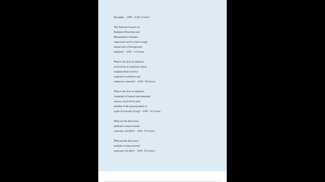 ALMS RADIATION SAFETY EXAM 25 QUESTIONS WITH 100 CORRECT ANSWERS UPDATED EN VERIFIED YouTube