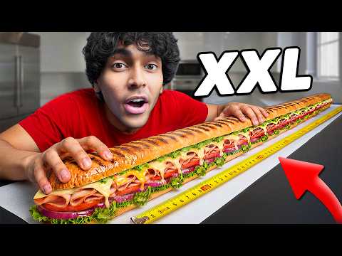 I ate the LONGEST sandwich in 24 HOURS! 😳😂 | Yow Mohi