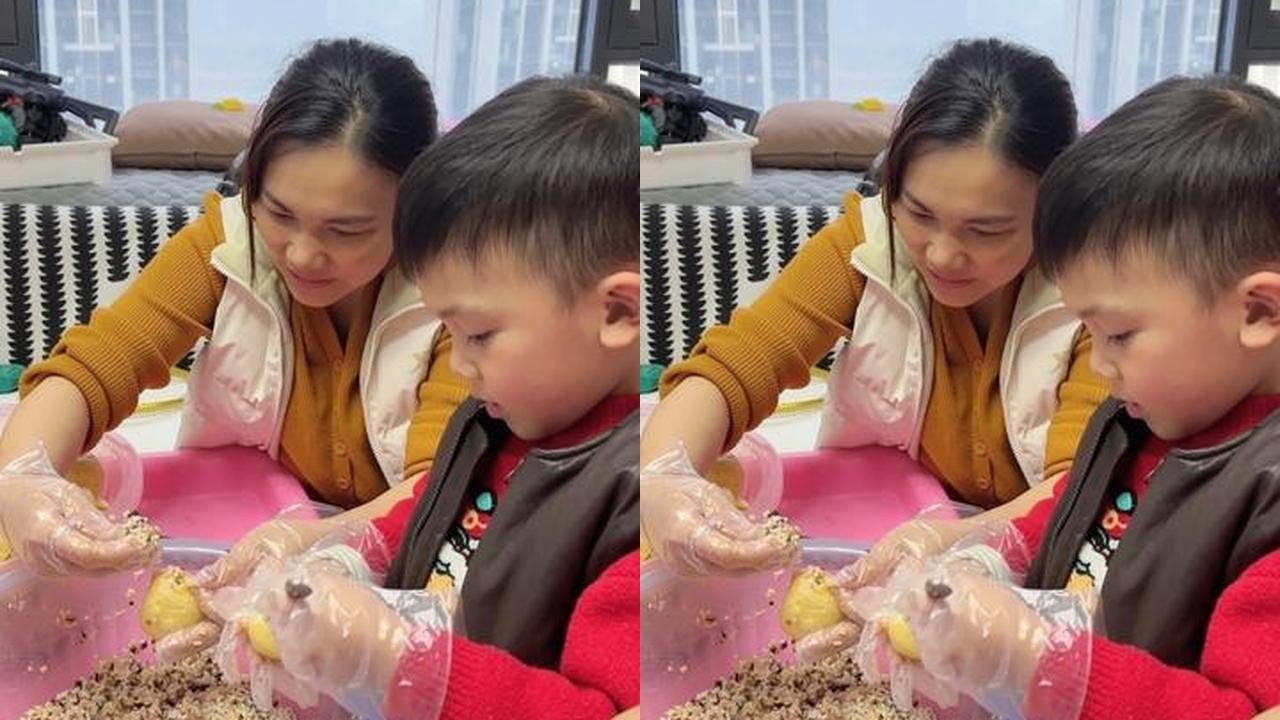 航航学做豆腐酿，说舅娘做的豆腐酿太好吃了，都不够他塞牙缝的😂#家乡特色小吃