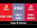 RYZEN 7 9700X vs CORE I9 14900K vs RYZEN 7 9850X3D