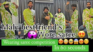 Aarti k male bestfriend ne pehli baar pehni Saree😍 | Saree competition | ladkiyo ko🫡 | Aarti vlogs