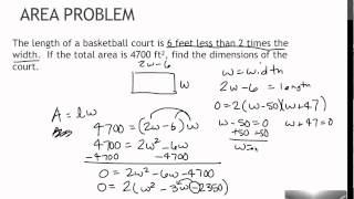 74 Quadratic Equation Application - Area (4.8)