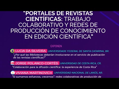 WEBINAR. Portales de Revistas Científicas: trabajo colaborativo y redes