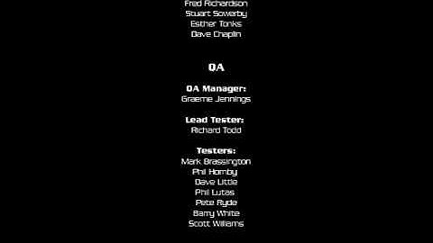 Driver: Parallel Lines - Credits