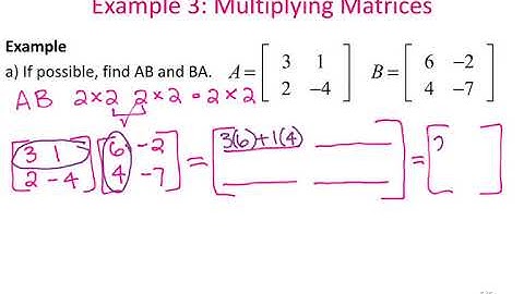 Precalc 8.2 Operations with Matices