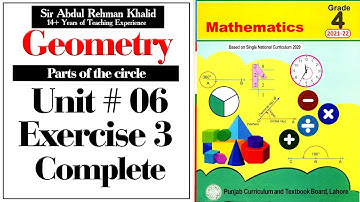 Exercise 3 Unit No 6 Class 4 | Parts of the circles @educationuptoclass12